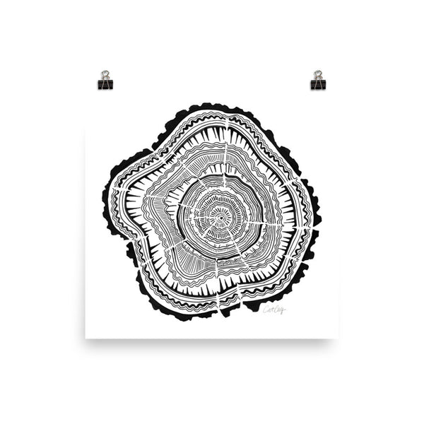 Tree Rings – Black Palette • Art Print