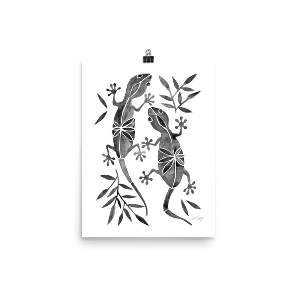 Geckos – Black Palette • Art Print