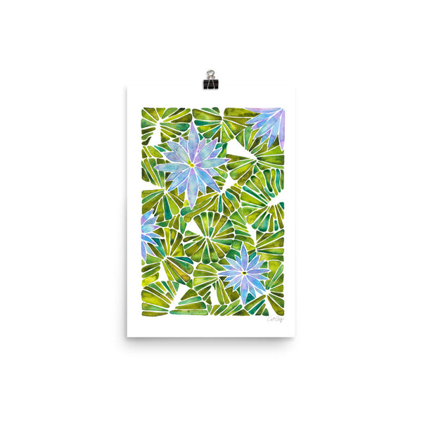 Water Lilies – Lavender & Green Palette  •  Art Print