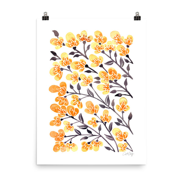 Cherry Blossoms – Yellow Palette • Art Print
