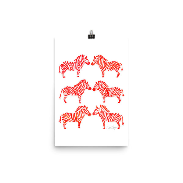 Zebra Collection – Red Palette • Art Print