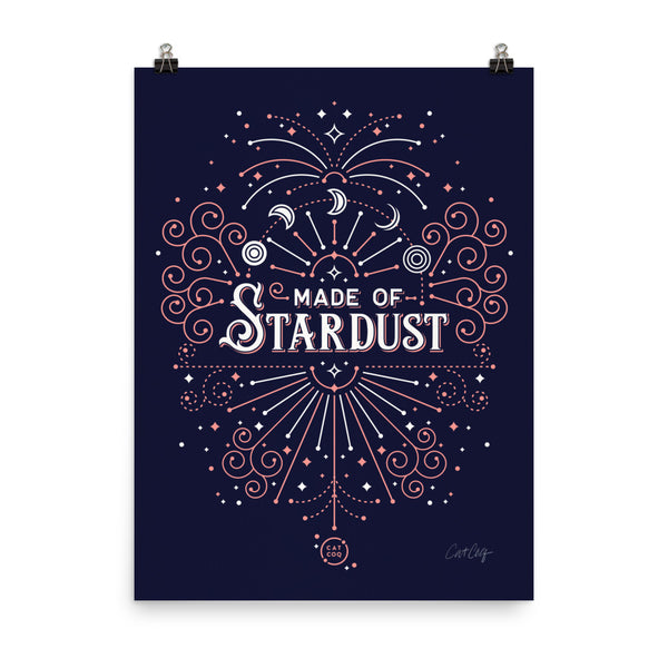 Made of Stardust – Blush & Navy Palette • Art Print