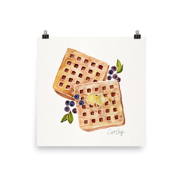 Blueberry Breakfast Waffles • Art Print