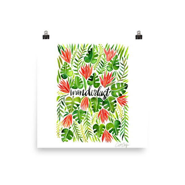 Wanderlust – Green & Melon Palette • Art Print