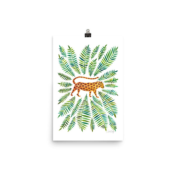 Jaguar – Green Leaves • Art Print