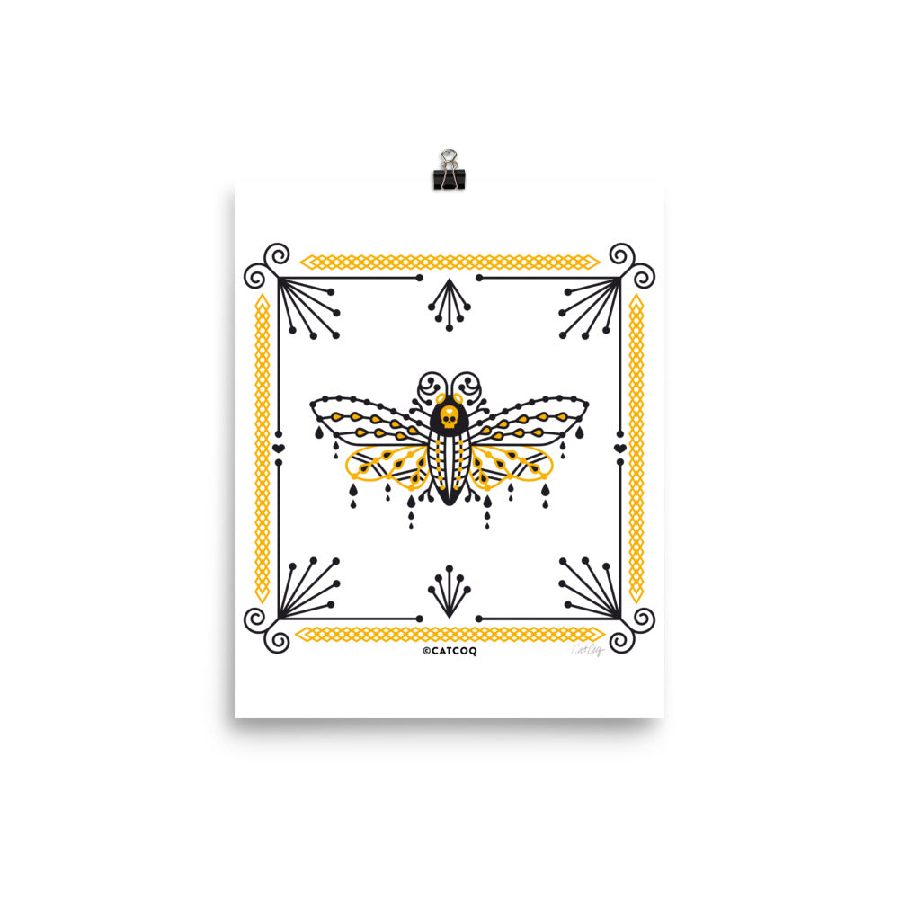 Death's Head Hawkmoth – Yellow & Black Palette • Art Print
