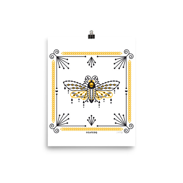 Death's Head Hawkmoth – Yellow & Black Palette • Art Print