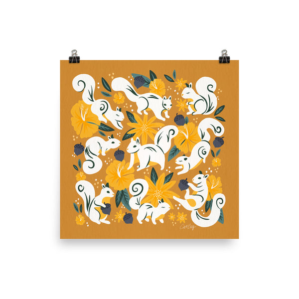 Squirrels & Blooms – Ochre
