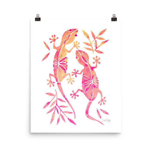 Geckos – Pink Palette • Art Print
