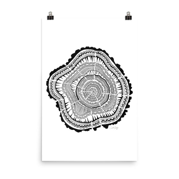 Tree Rings – Black Palette • Art Print