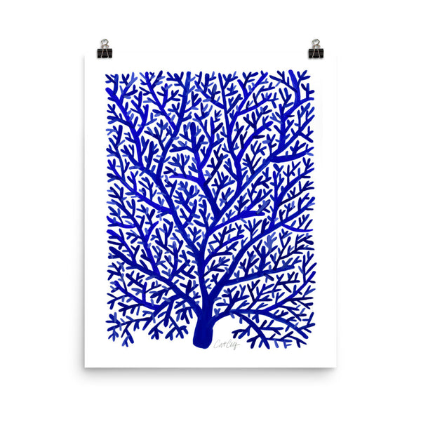 Fan Coral – Navy Palette • Art Print