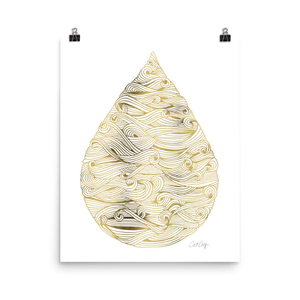Droplet – Gold Palette • Art Print