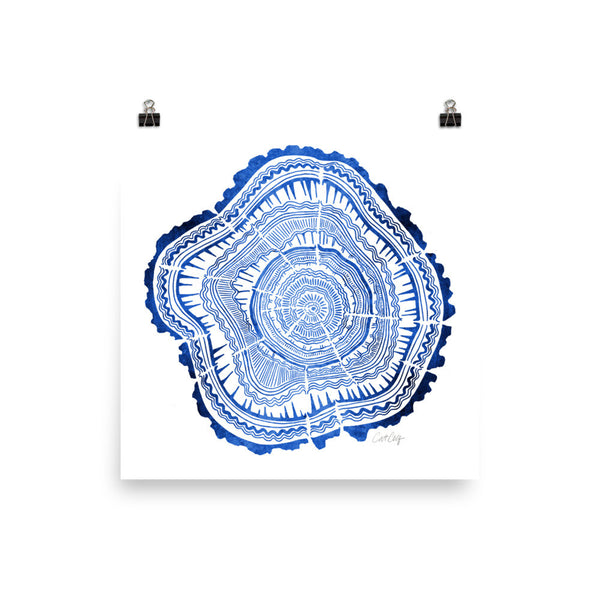 Tree Rings – Navy Palette • Art Print