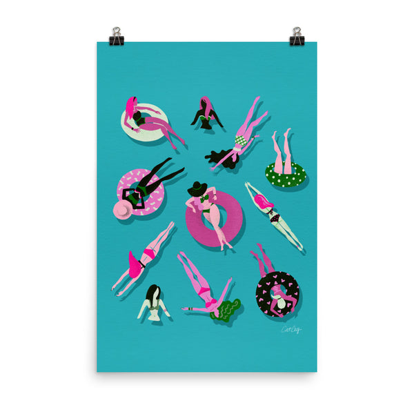 Swimming Ladies - Magenta Blue