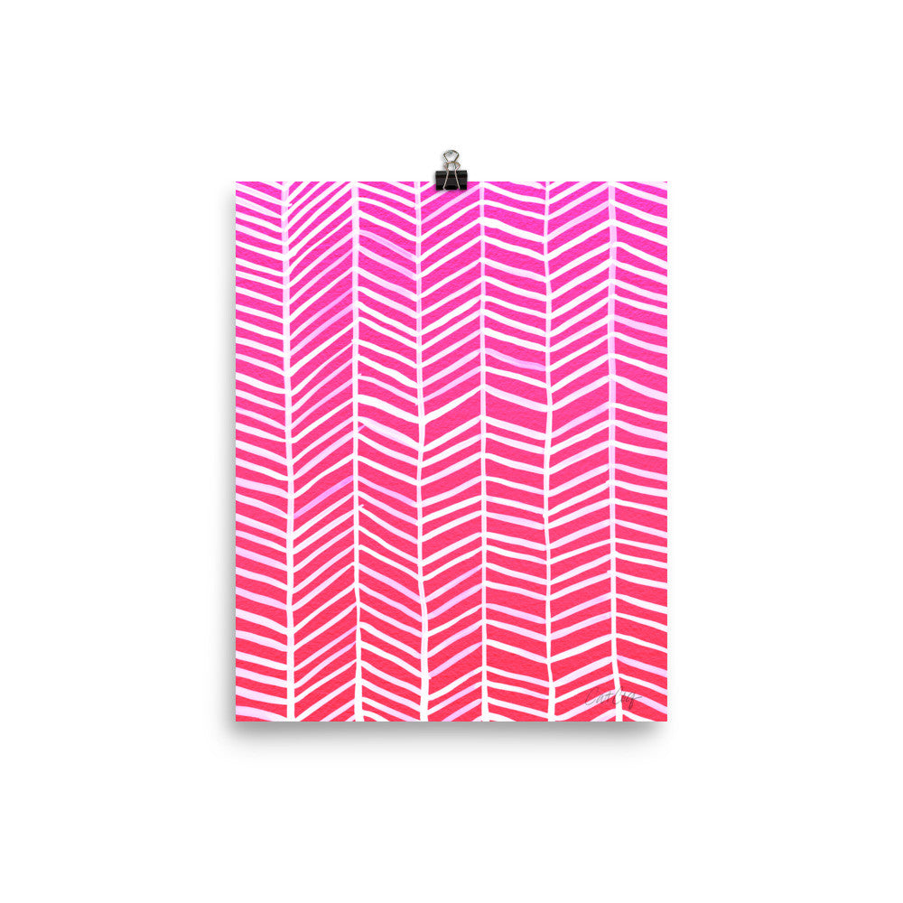 Herringbone – Hot Pink Palette • Art Print