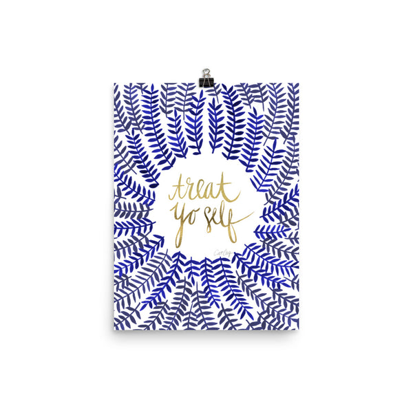 Treat Yo Self – Navy & Gold Palette • Art Print