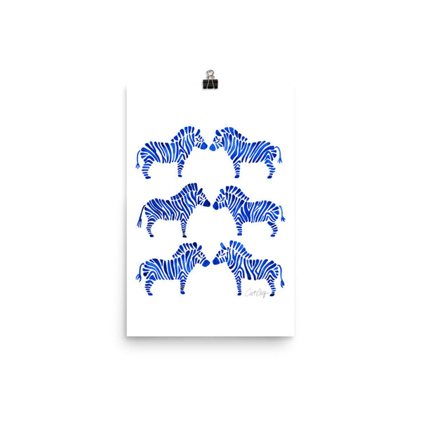 Zebra Collection – Navy Palette • Art Print