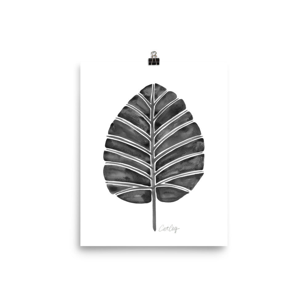 Elephant Ear Alocasia – Black Palette • Art Print