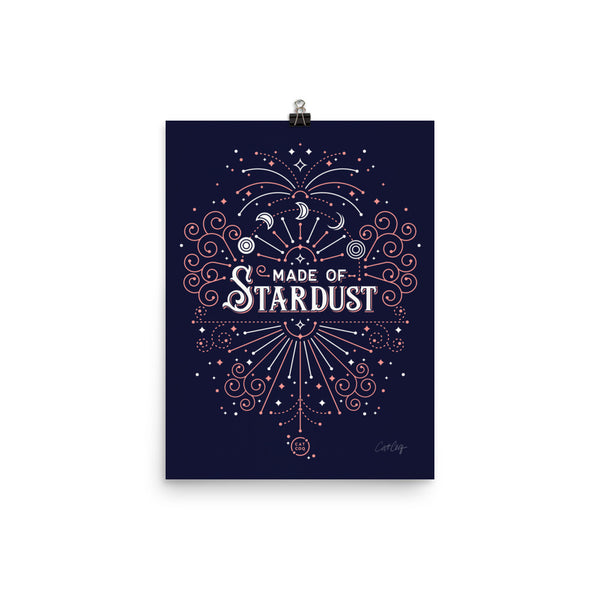 Made of Stardust – Blush & Navy Palette • Art Print