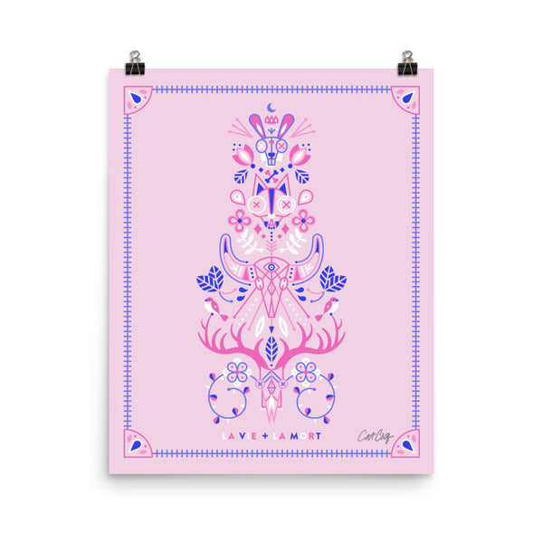 La Vie & La Mort – Pink & Periwinkle Palette • Art Print
