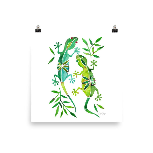 Geckos – Green Palette • Art Print