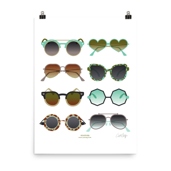 Sunglasses Collection – Mint & Tan Palette • Art Print