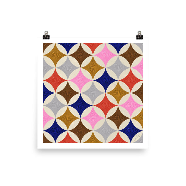 Eclipse Pattern - Pink & Navy