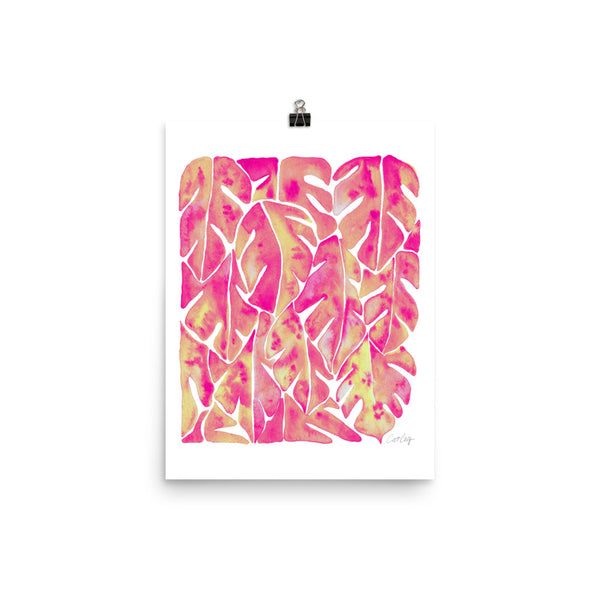 Split Leaf Philodendron – Pink Palette • Art Print