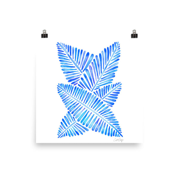 Banana Leaves – Blue Palette • Art Print