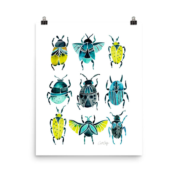 Beetle Collection - Lime Turquoise