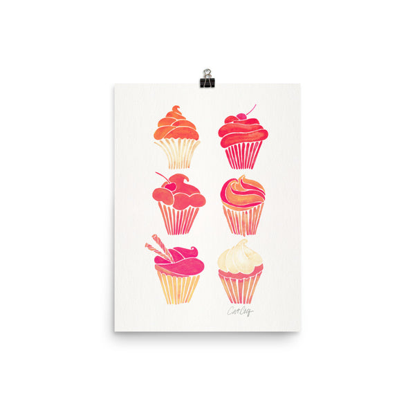 Cupcakes – Peachy Pink Palette • Art Print