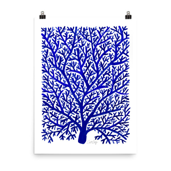 Fan Coral – Navy Palette • Art Print