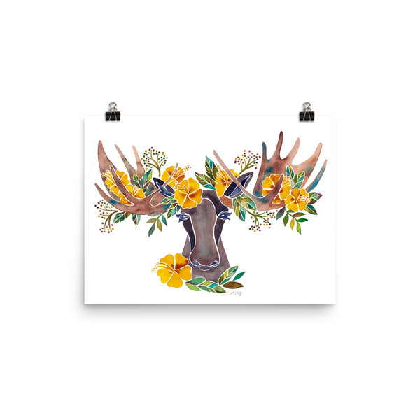 Floral Moose – Yellow