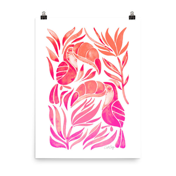 Tropical Toucans – Pink Palette • Art Print