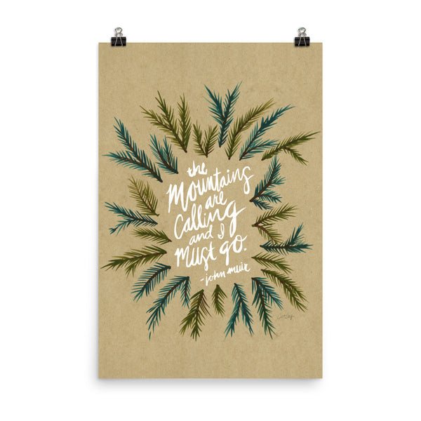 Mountains are Calling – Kraft Palette • Art Print