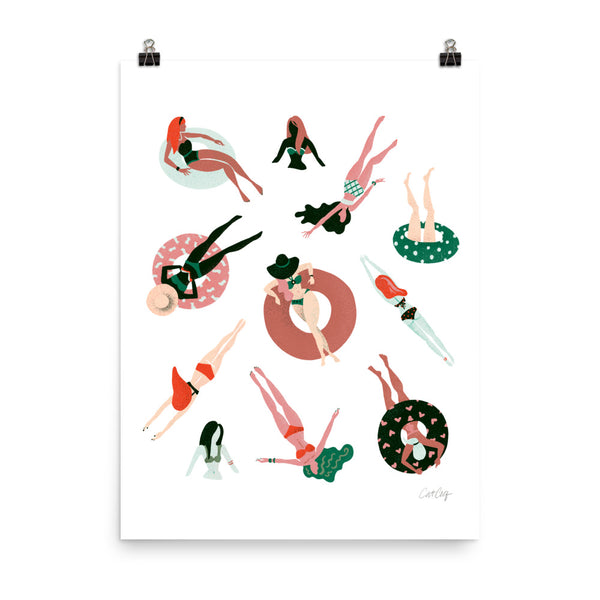 Swimming Ladies - White