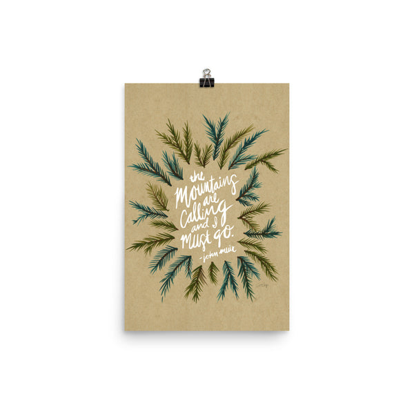 Mountains are Calling – Kraft Palette • Art Print