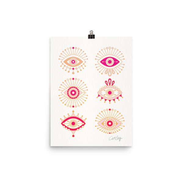 Evil Eyes – Pink Ombré Palette • Art Print