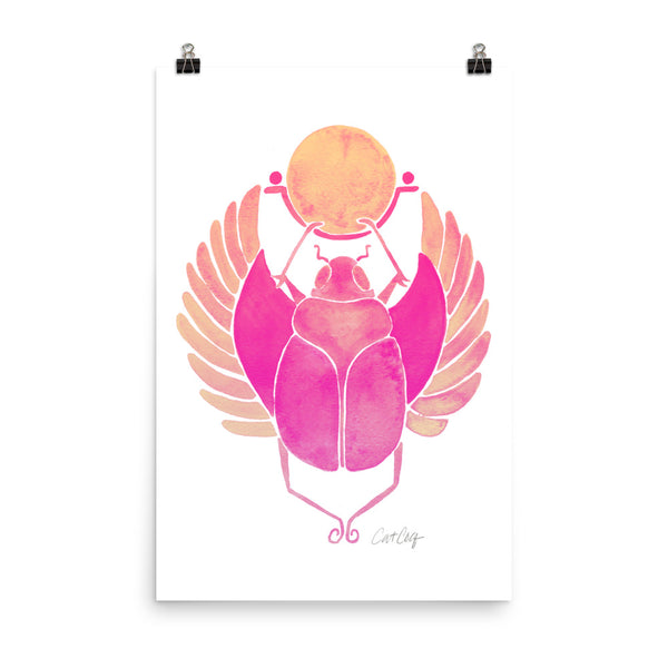 Egyptian Scarab – Pink Palette • Art Print