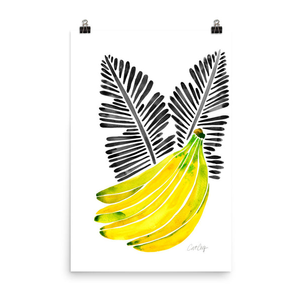 Banana Bunch – Yellow & Black • Art Print
