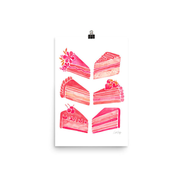 Cake Slices – Pink Ombré Palette • Art Print