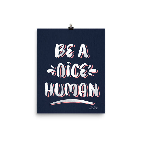 Be A Nice Human - Navy Blush