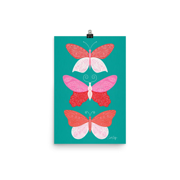 Tattooed Butterflies – Turquoise & Pink