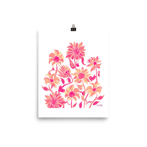 Sunflower Watercolor – Pink Palette • Art Print
