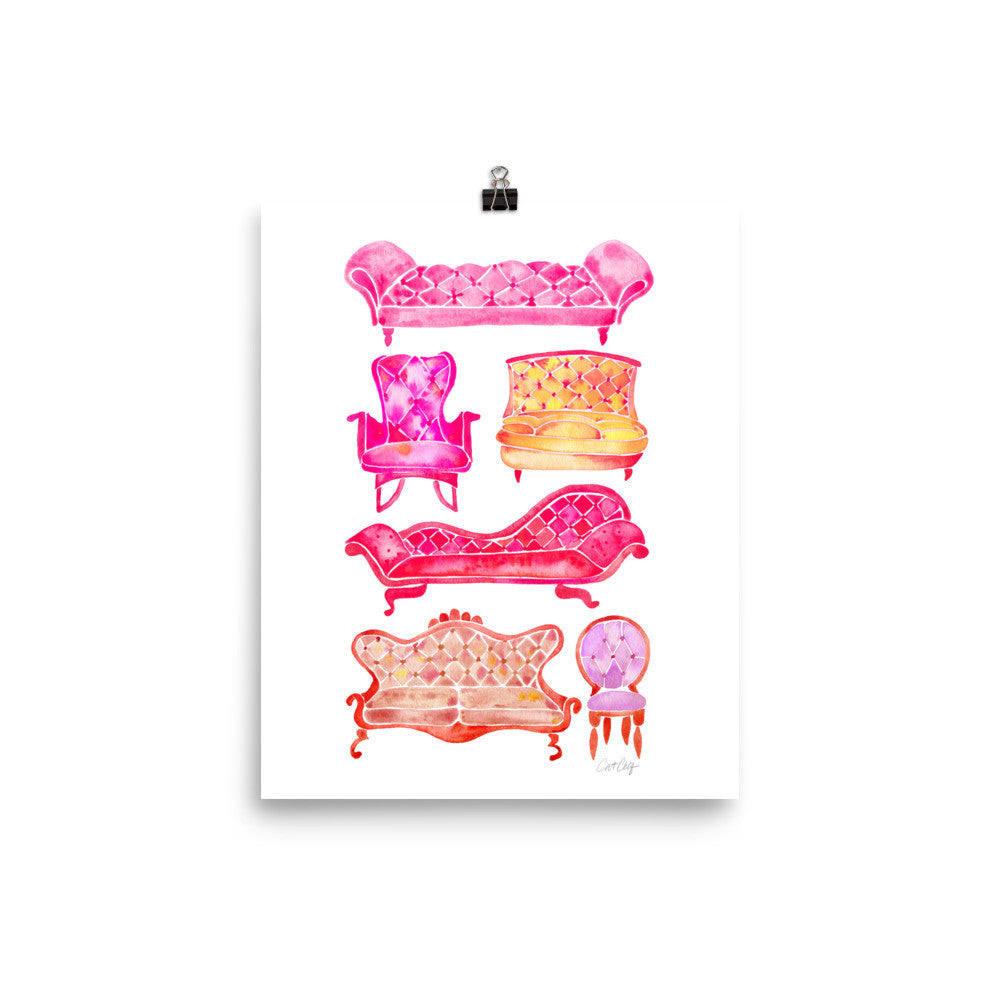 Victorian Lounge – Pink Palette • Art Print