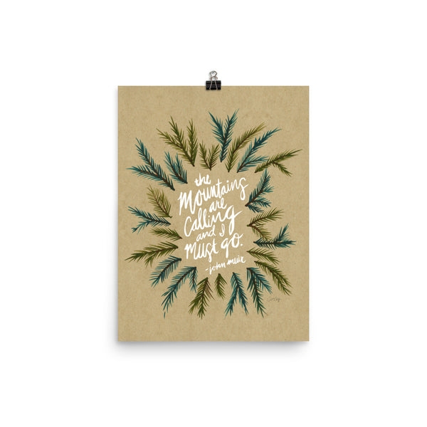 Mountains are Calling – Kraft Palette • Art Print