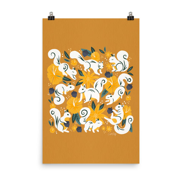 Squirrels & Blooms – Ochre