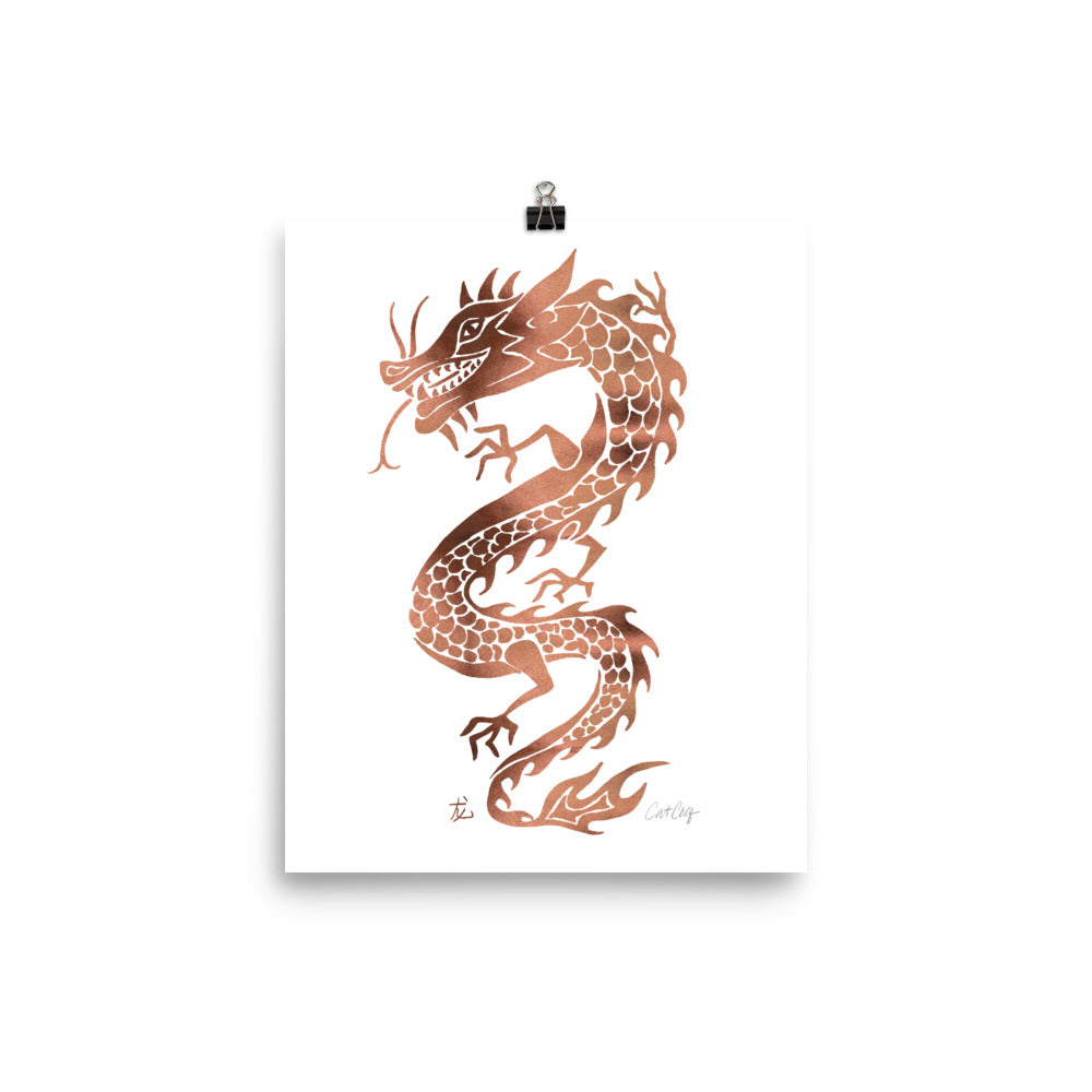 Chinese Dragon – Rose Gold Palette • Art Print