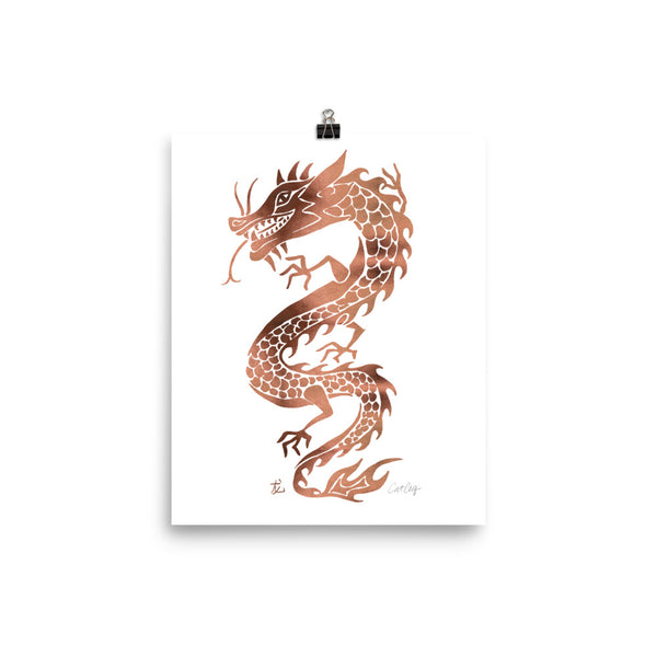 Chinese Dragon – Rose Gold Palette • Art Print