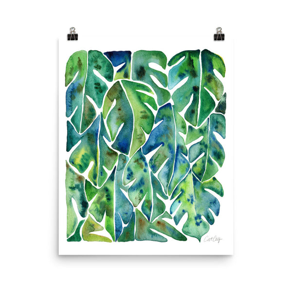Split Leaf Philodendron – Green Palette • Art Print